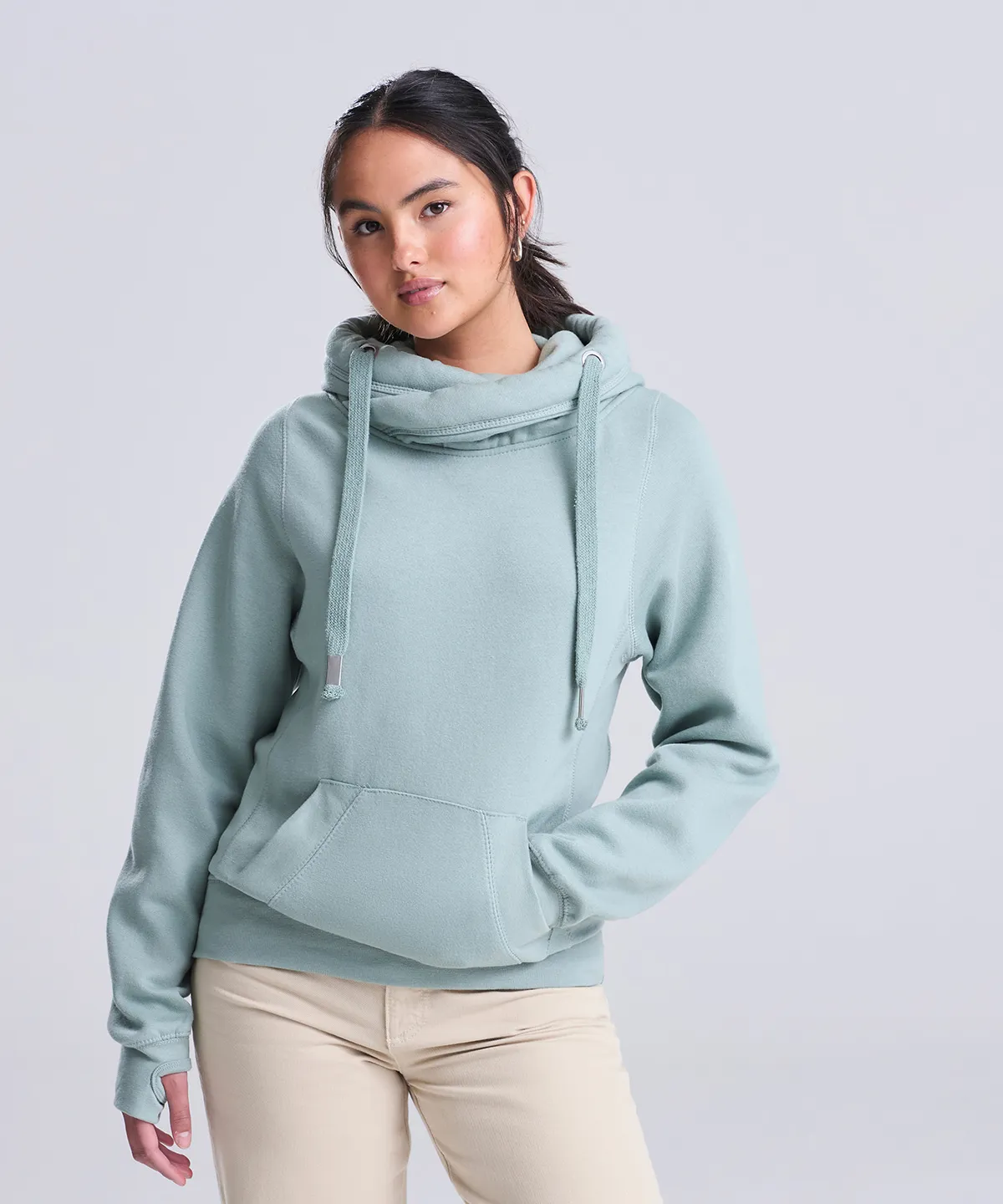 Cross neck hoodie view 6
