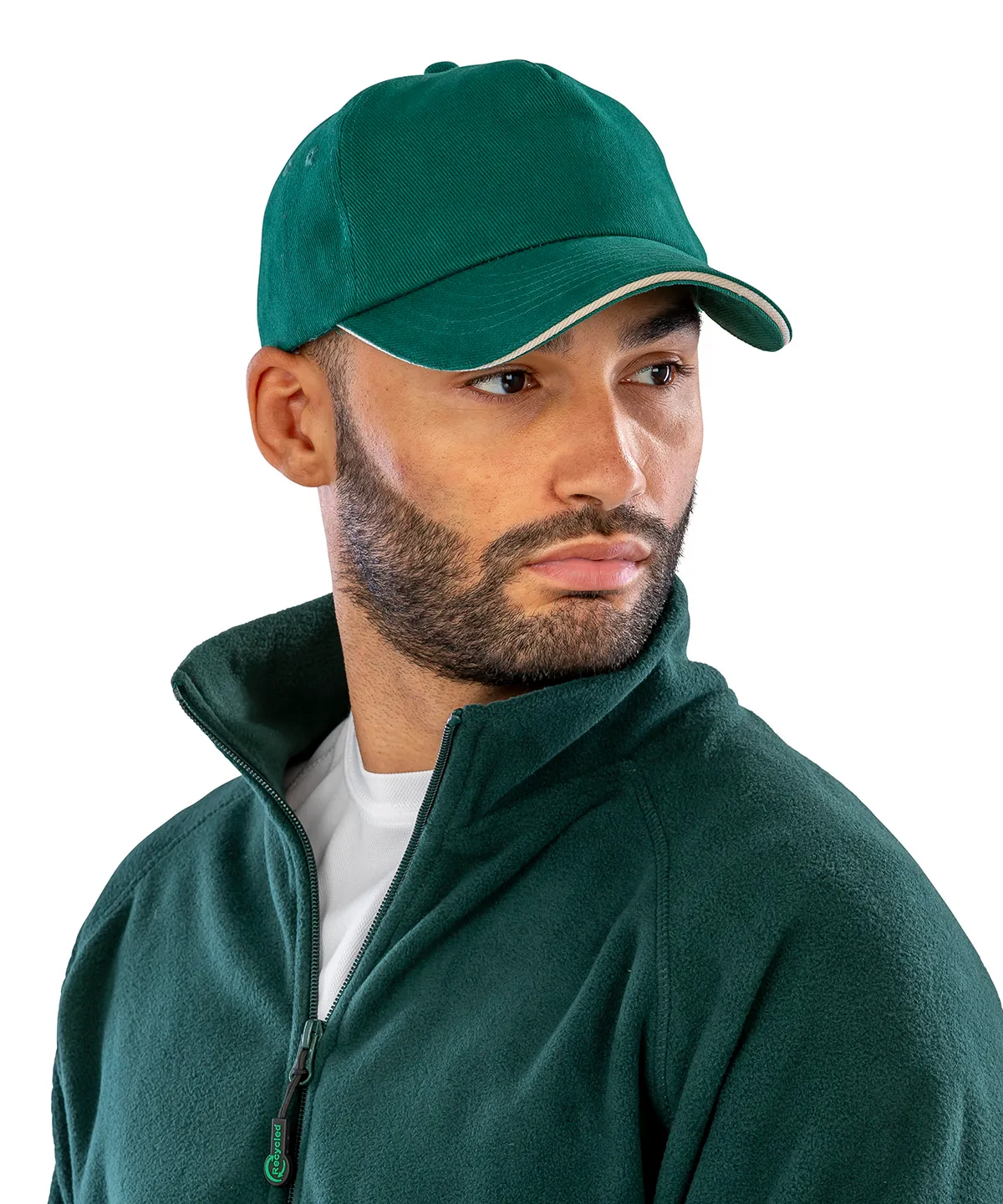 Brushed coton printers/embroiderers cap with sandwich peak view 2