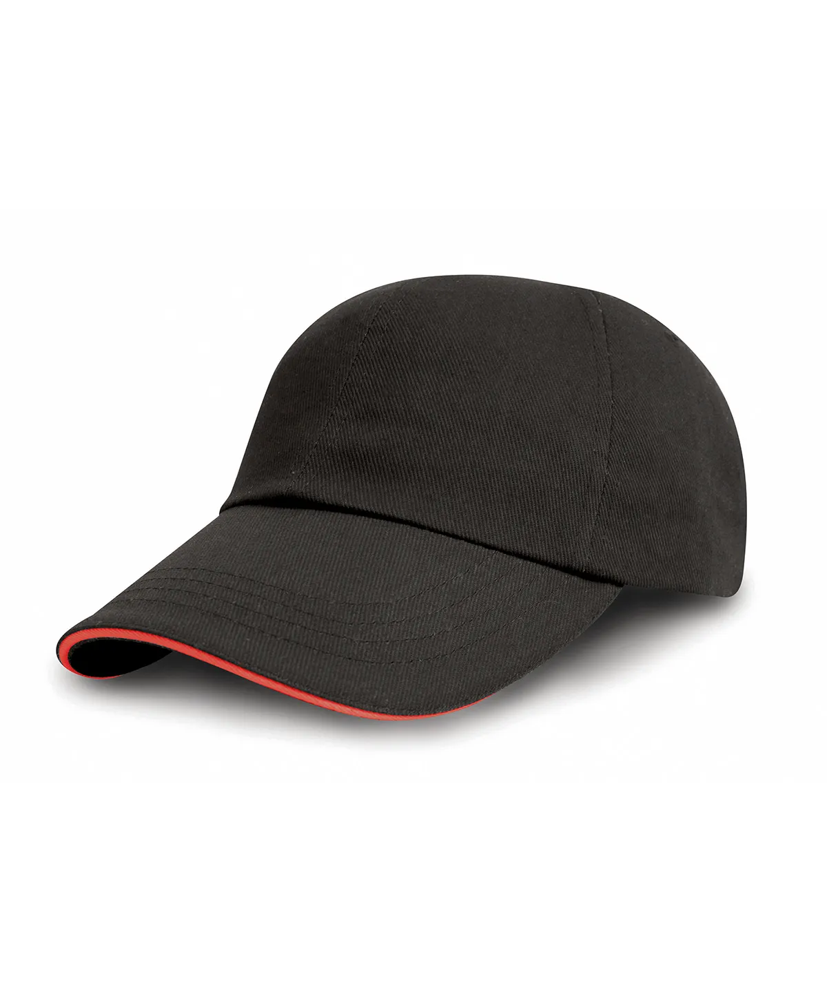 Brushed coton printers/embroiderers cap with sandwich peak view 3