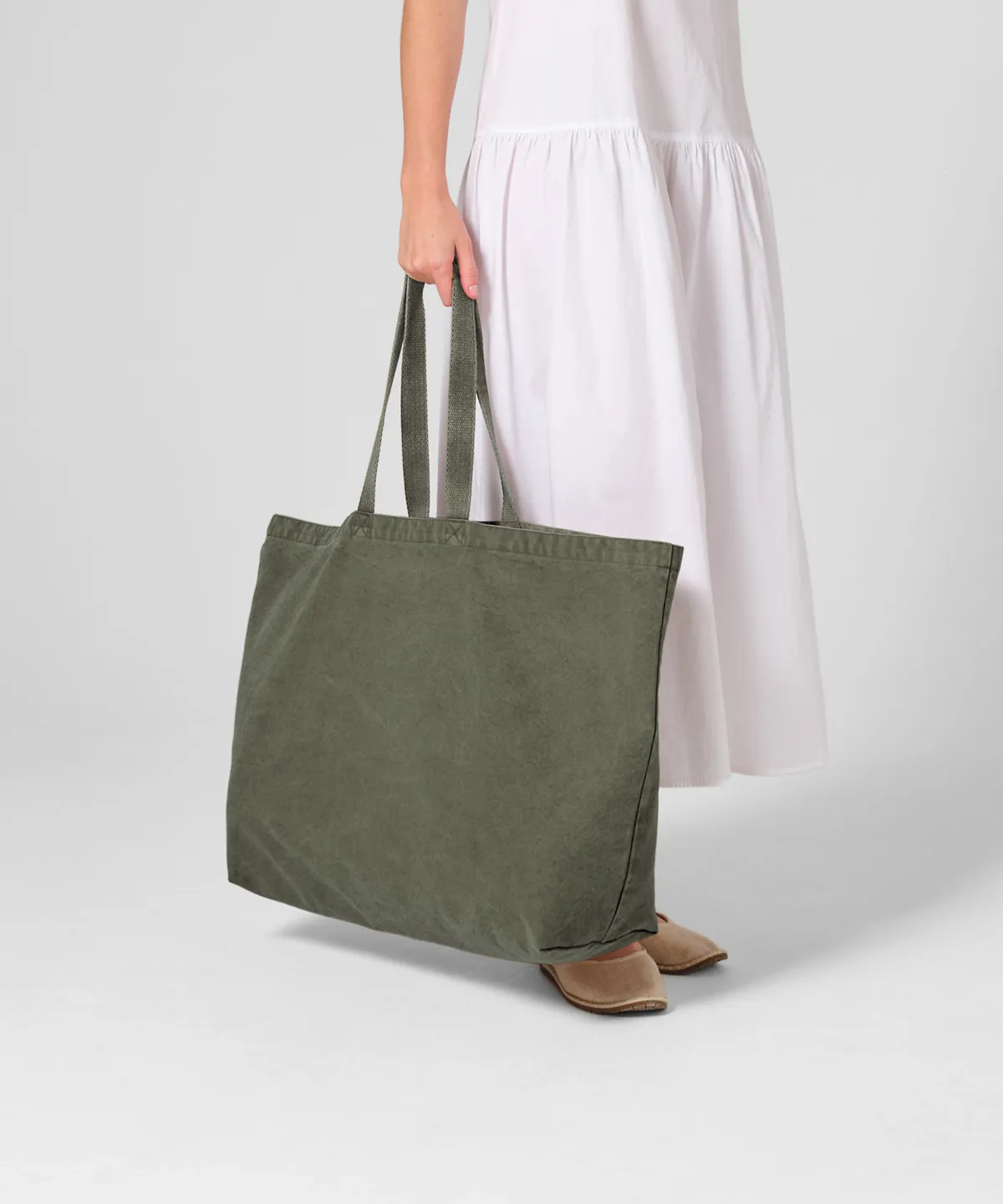 Garment-dyed oversized tote bag view 2