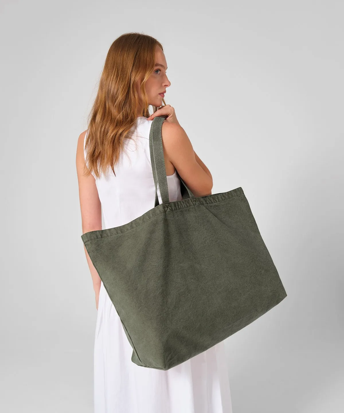 Garment-dyed oversized tote bag view 3