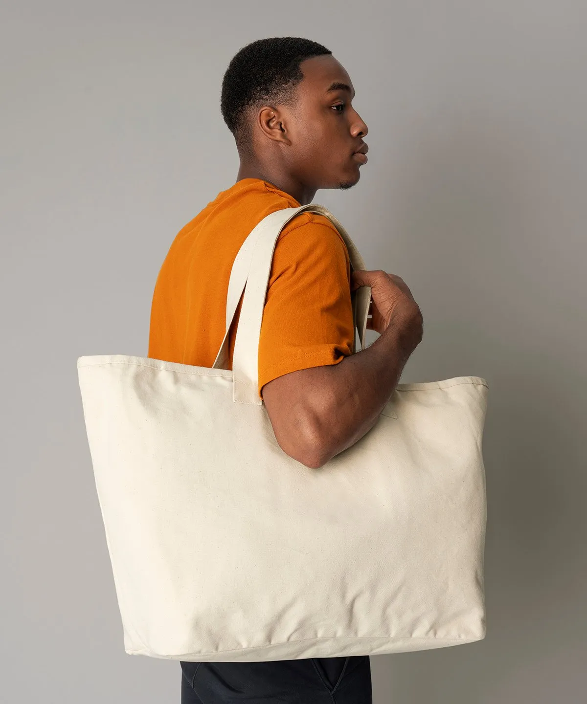 Oversized heavy duty canvas tote bag view 3